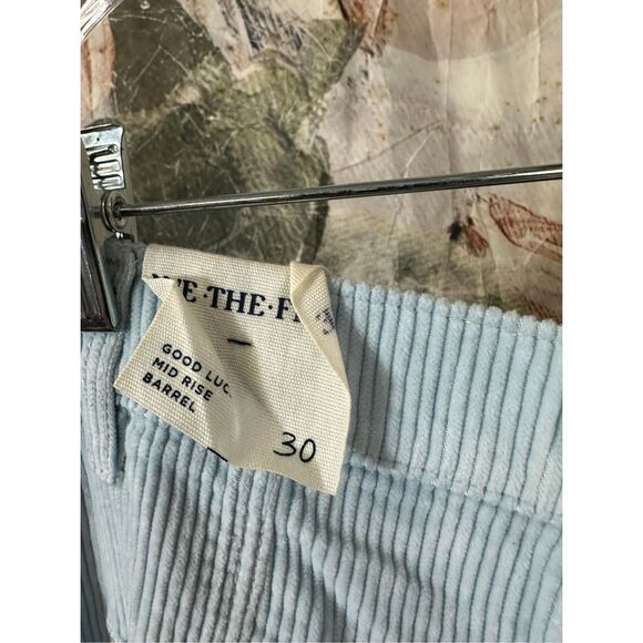 Free People We The Free Good Luck Mid-Rise Cord Barrel Jeans Size 30 - Picture 5 of 5